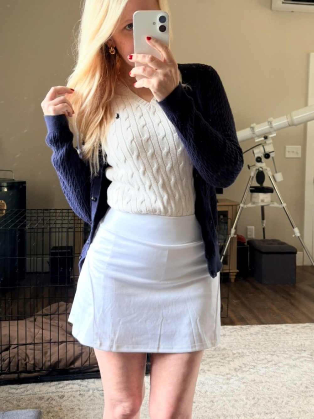 White Pleated Back Tennis Skirt Small